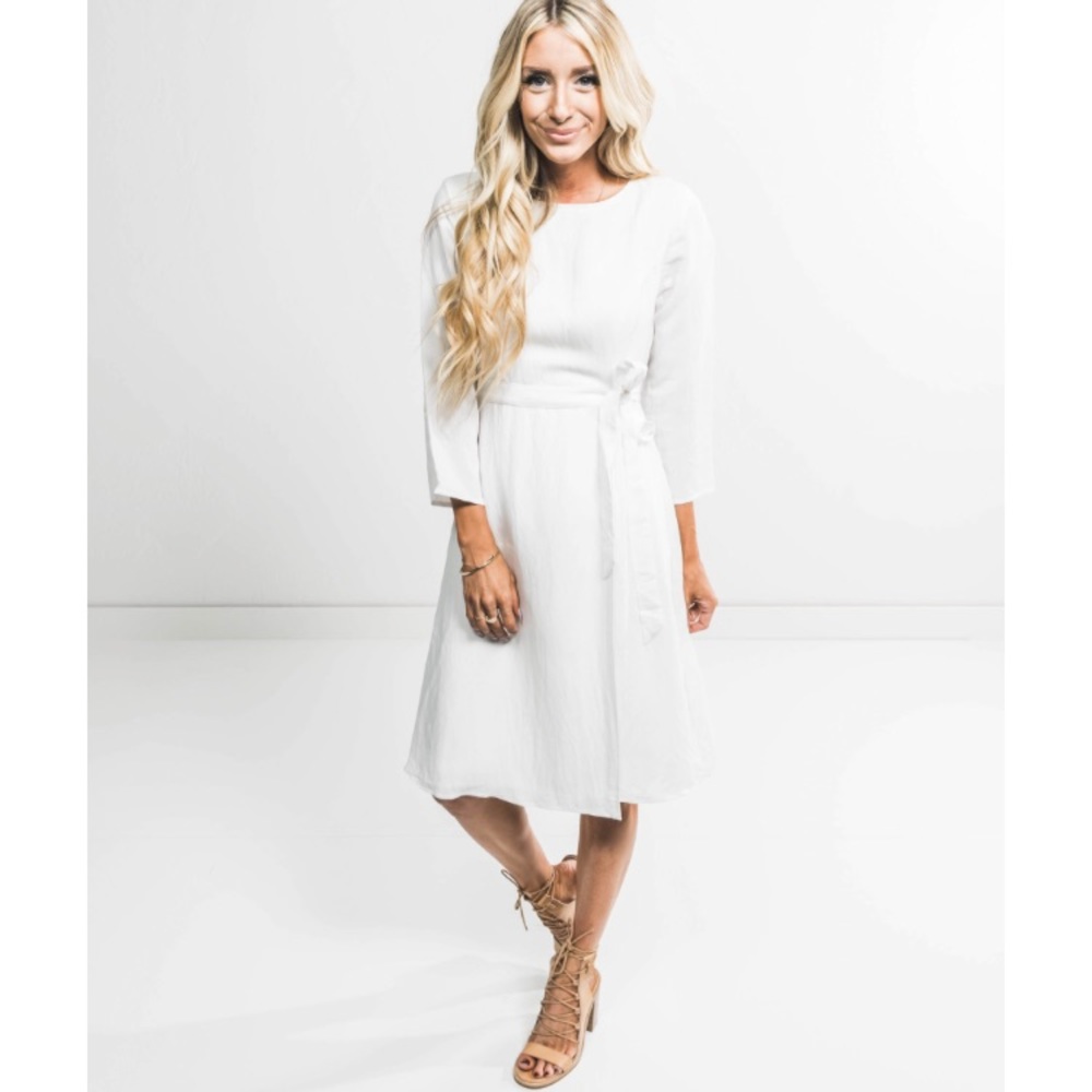 Astyn Midi Dress in White